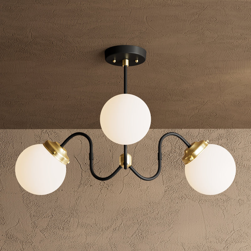 Amsterdam - 6" Glass Globe 3 Light Chandelier