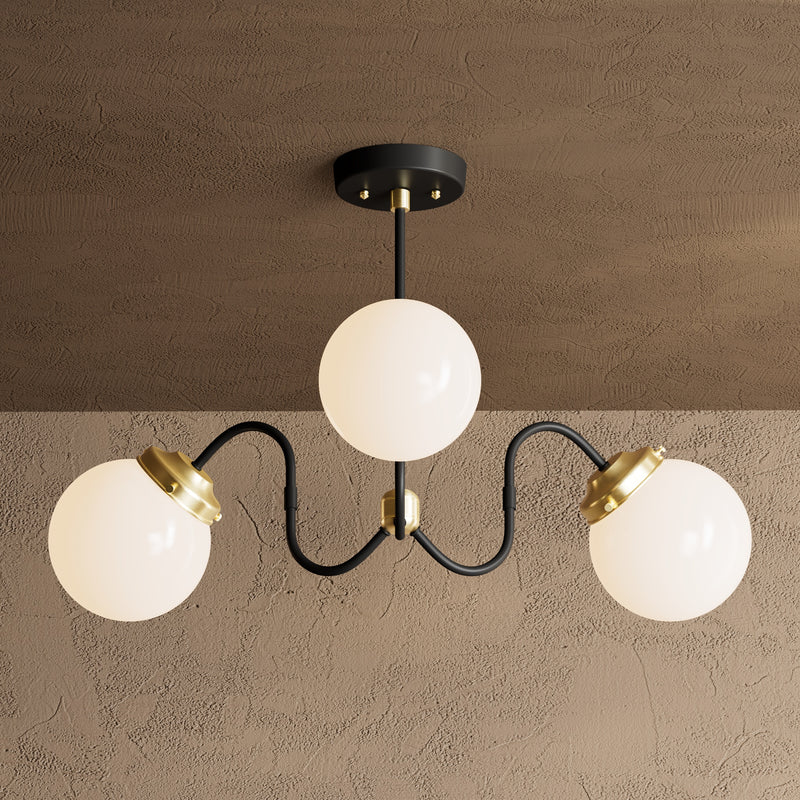 Amsterdam - 6’’ Glass Globe 3 Light Chandelier - Chandelier - Custom Lighting By Velora