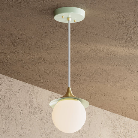Alpine - Modern Glass Globe Single Light Kitchen Pendant - Mint Green / Matte Frosted Globe - Pendant - Custom Lighting