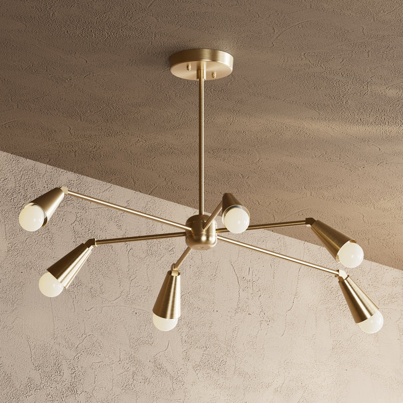 Toronto - 6 Light Chandelier - Antique Brass - Chandelier - Custom Lighting By Velora