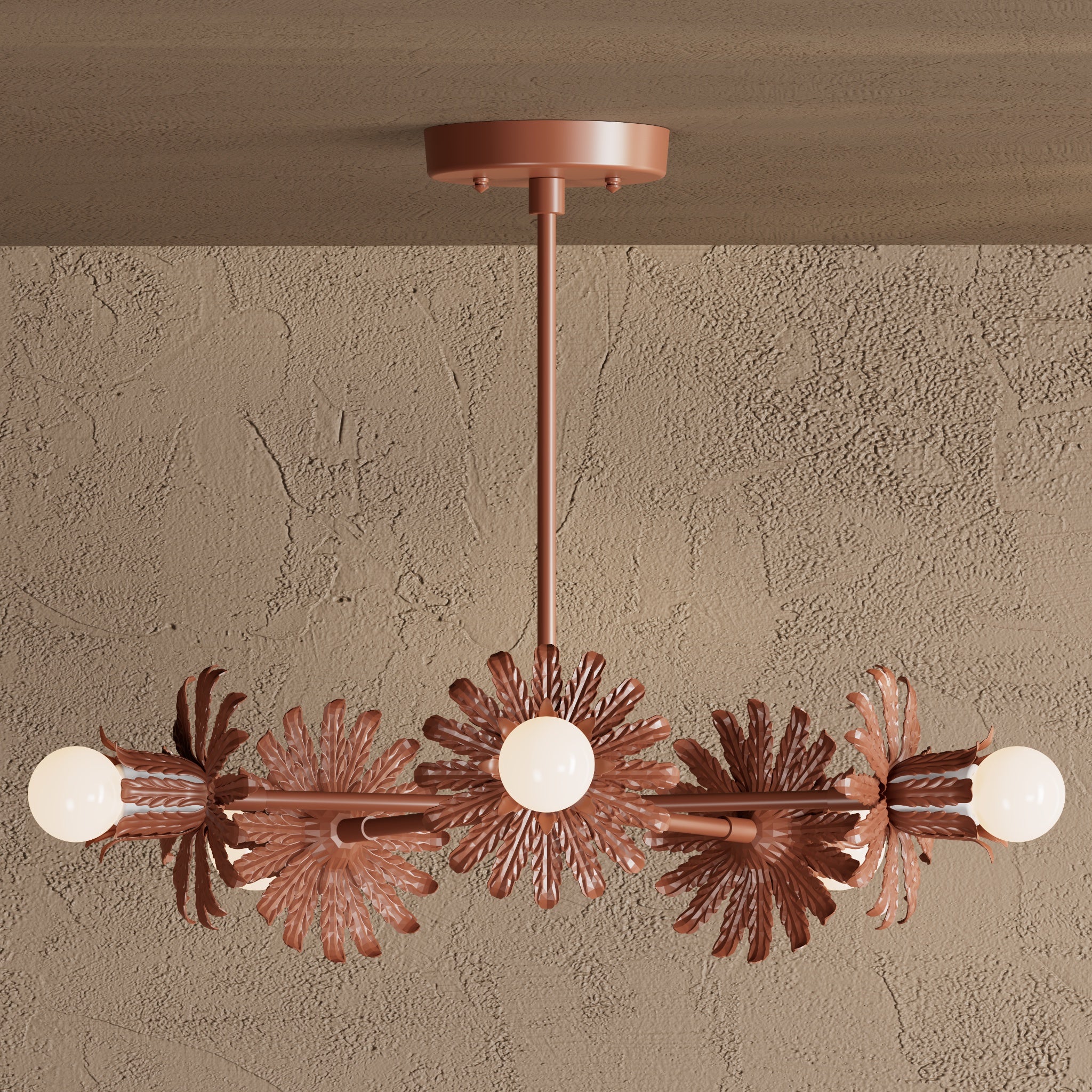 Joliet Chandelier, Handcrafted Mid Century Modern Lighting Five