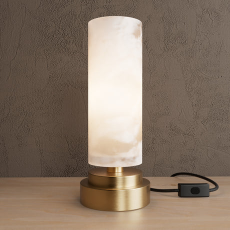 Whitby - Alabaster Table Lamp - Antique Brass - Table Lamp - Custom Lighting By Velora