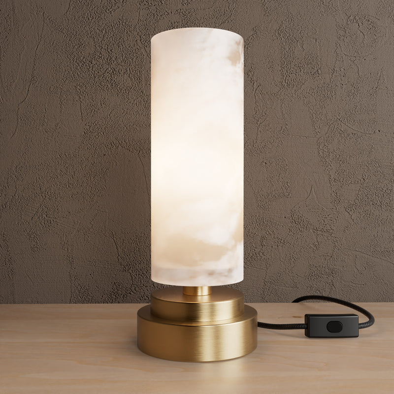 Whitby - Alabaster Table Lamp - Antique Brass - Table Lamp - Custom Lighting By Velora