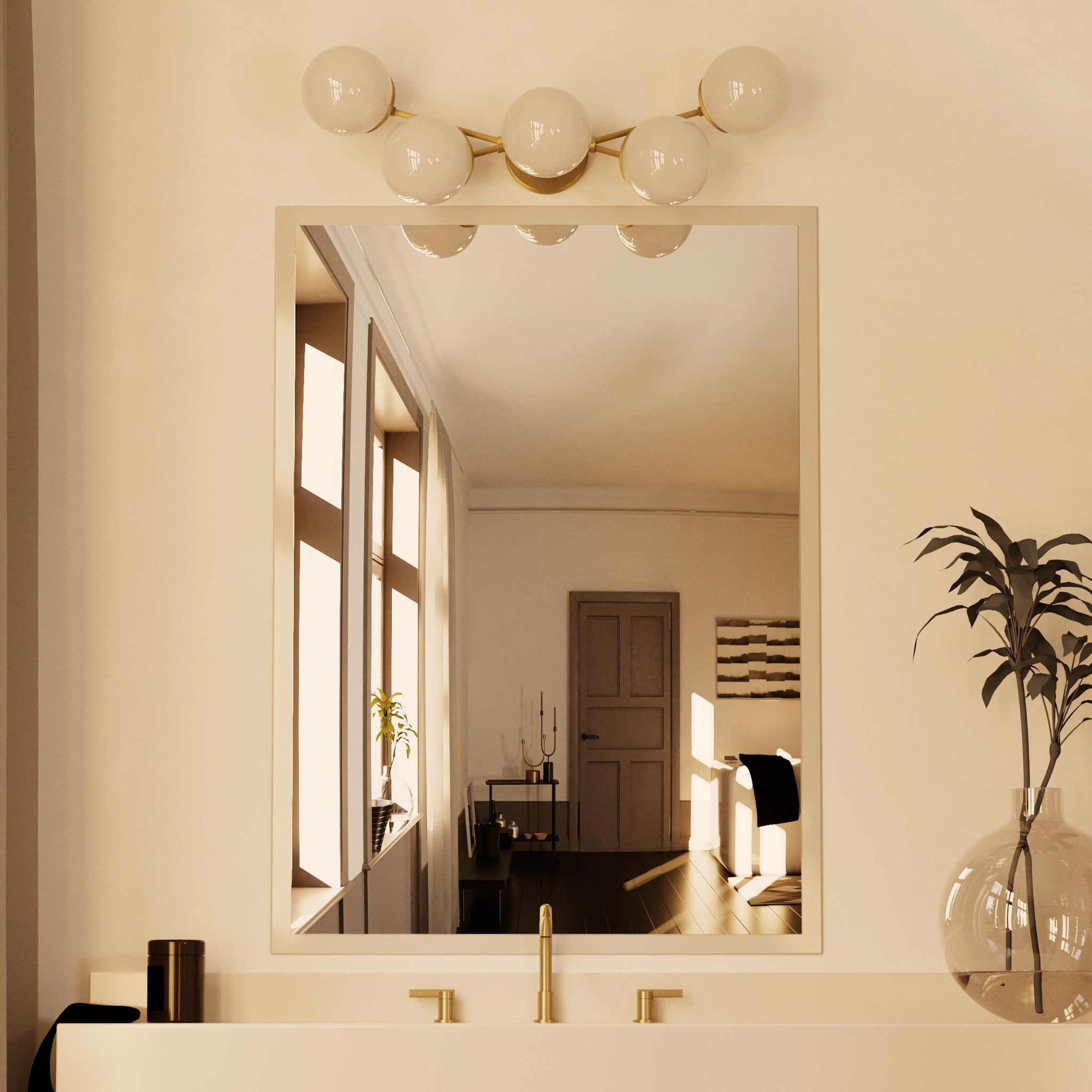 Owasso Wall Vanity, Handcrafted Mid Century Modern Lighting Five