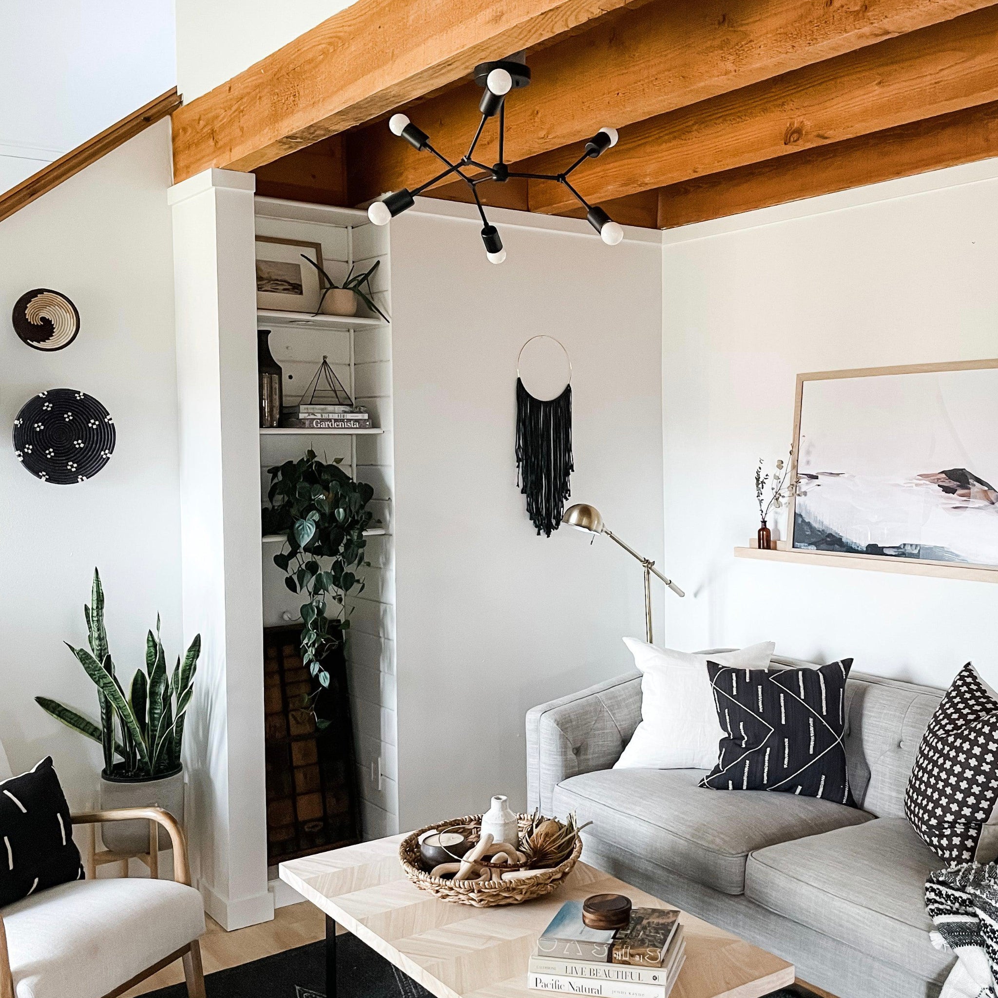 Portland Chandelier, Handcrafted 6 Light Mid-Century Modern Dining