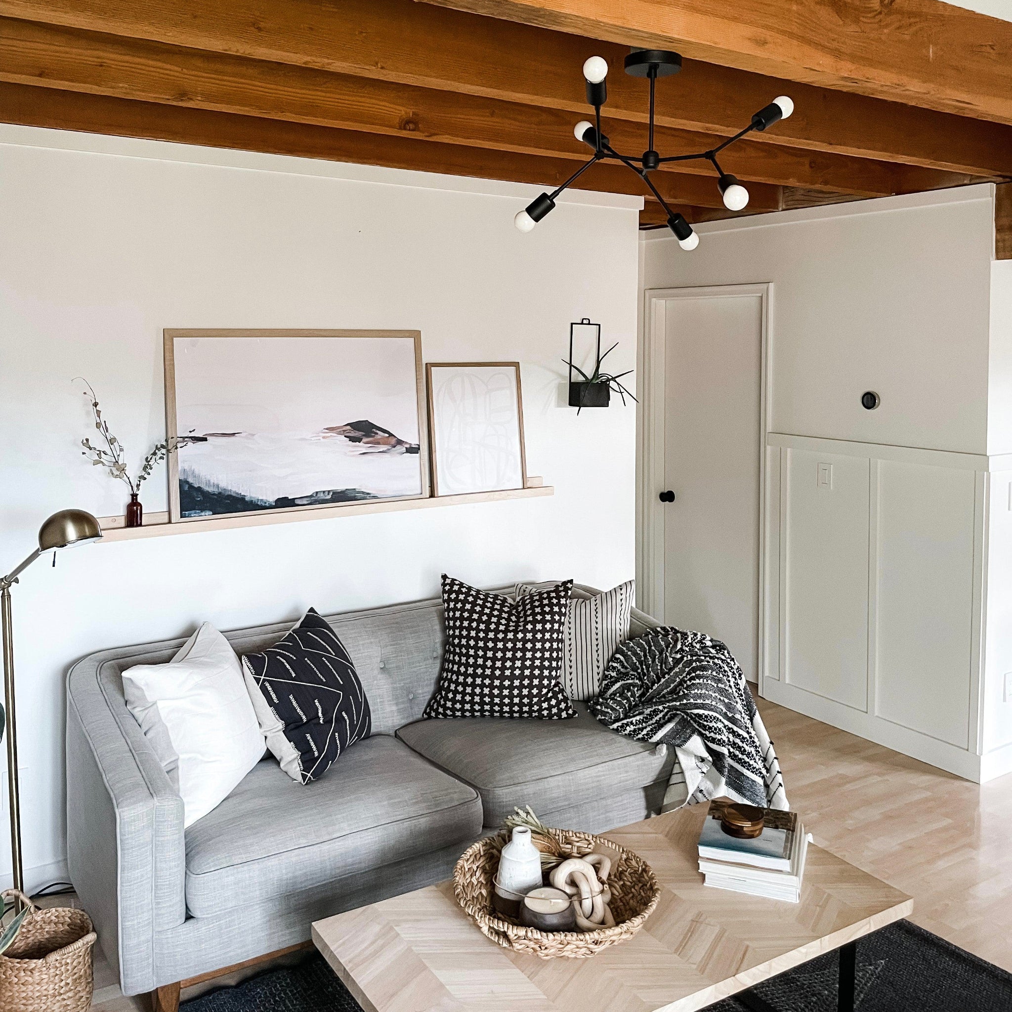 Portland Chandelier, Handcrafted 6 Light Mid-Century Modern Dining